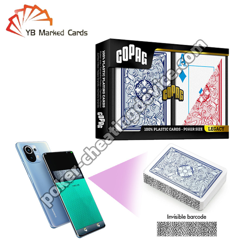 Copag Legacy 4-цветный 100% пластиковый штрих-код читы синий / красный двойной дек