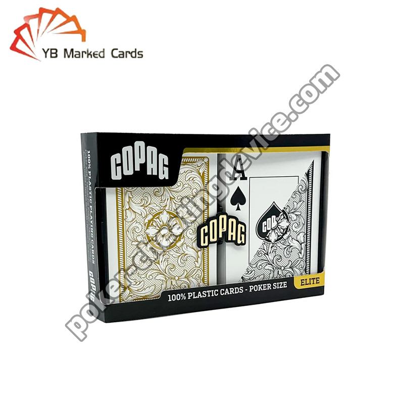 Серия Copag Legacy 100% из пластика с маркированными картами черный / золотой набор палуб