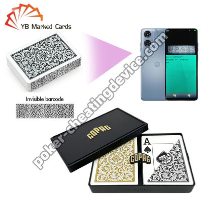 Copag 1546 100% Пластик Покер Штрих-код Jumbo Index Черный / Золотой Двойной Набор Колоды